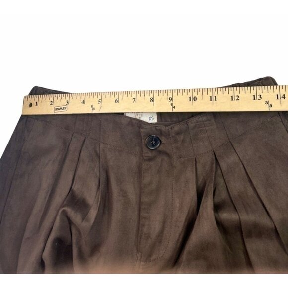 Free People We The Free Women's Straight On Suede Shorts Chestnut XS - Picture 12 of 13
